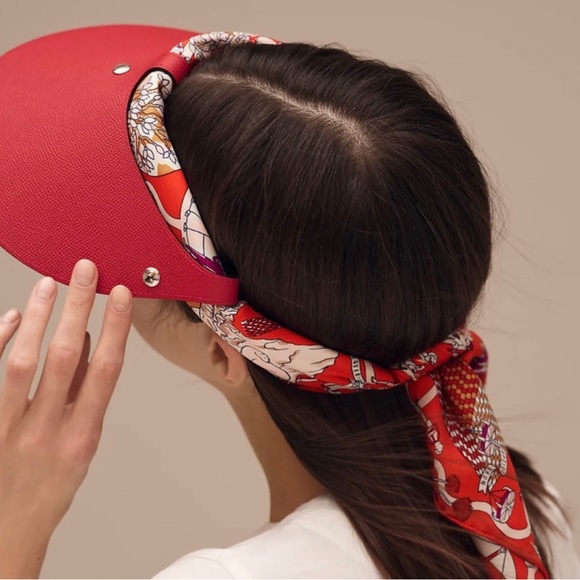 HERMES RARE PINK /BROWN REVERSIBLE VISOR - Picture 4 of 14